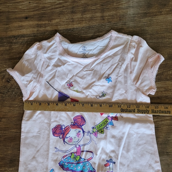 2 New Girls Lands end Top Tops T Shirts Medium 10 12 Zebra Animal Party - Picture 4 of 6
